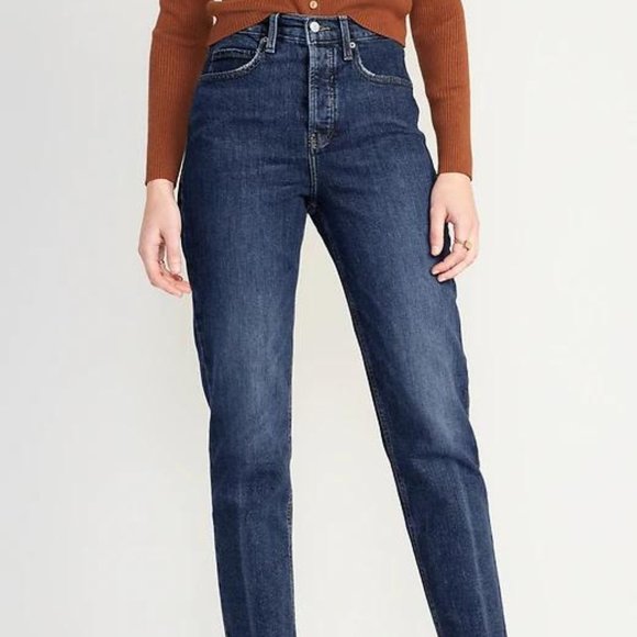 Old Navy Extra High-Waisted Sky-Hi Straight Button-Fly Jeans for Women New - Picture 12 of 12